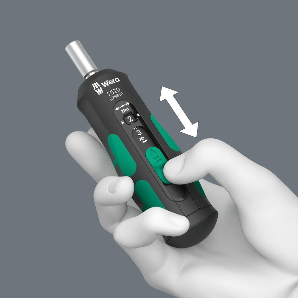 Wera 05075810001 7510 Kraftform Safe-Torque Speed Momentvõtmega kruvikeeraja, 1-3 Nm, 1/4″ x 1,0 Nm x 1,5 Nm x 2,0 Nm x 2,5 Nm x 3,0 Nm x 147,5 mm – kasutusnäide