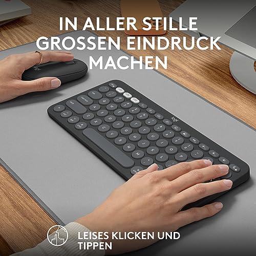 Logitech Pebble 2 Combo Macile – juhtmevaba klaviatuur ja hiir, stiilne, vaikne ja mobiilne, Bluetooth-ühendusega, kergesti kohandatav, QWERTZ-paigutus, grafiit – pilt 10