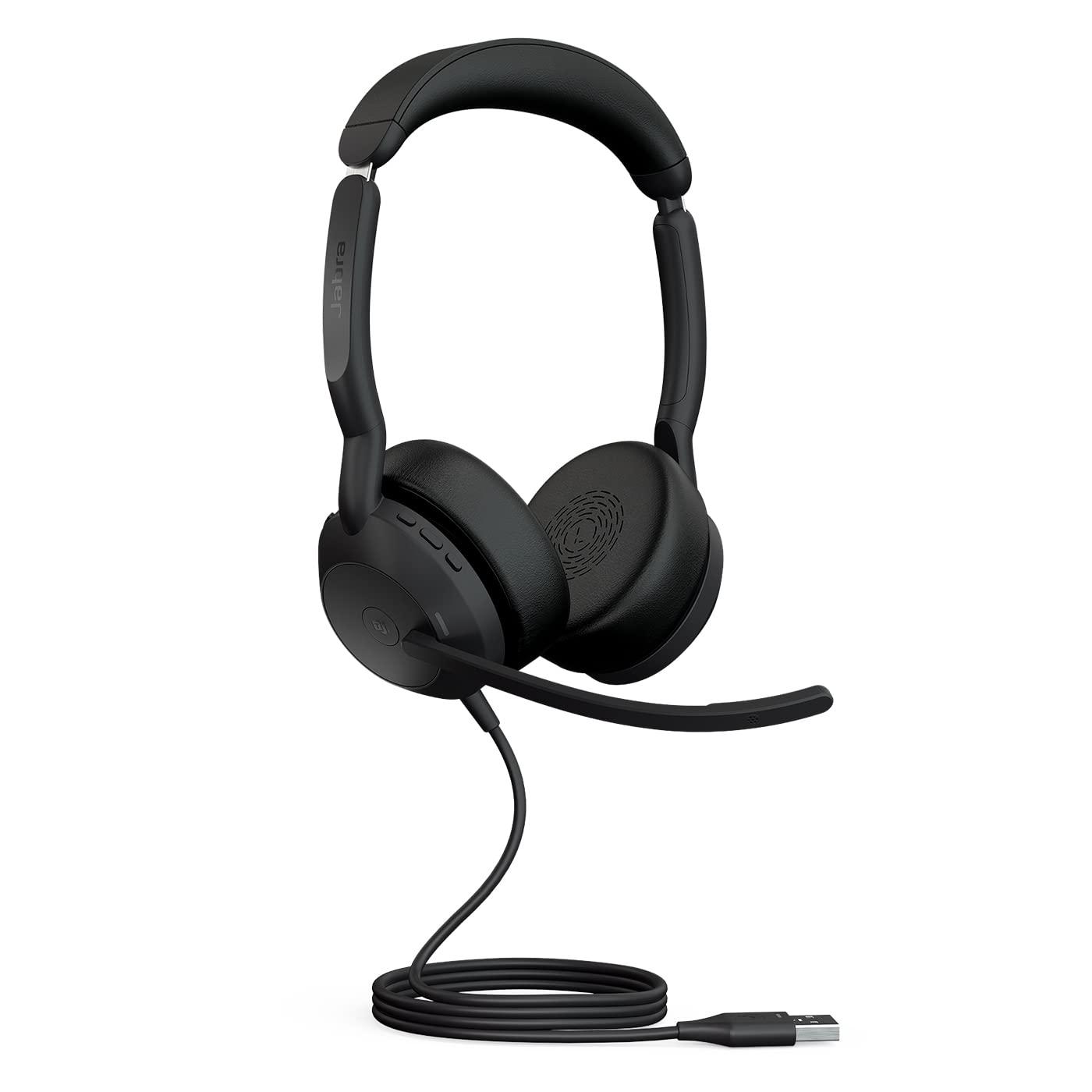 Jabra Evolve2 50 – Juhtmega stereo peakomplekt Air Comfort – Mikrofonid aktiivse mürasummutusega (ANC) – MS Teamsi sertifikaat, ühilduv ka teiste platvormidega – Must