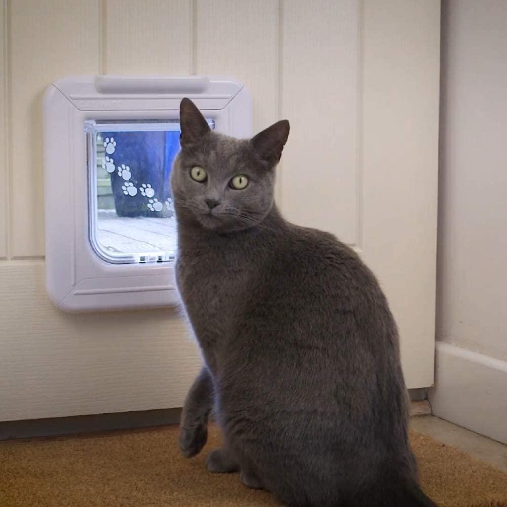 Cat Mate Elite mikrokiibiga kassiluuk, digitaalne taimer ja LCD-ekraan, lihtne paigaldada plastik-, klaas- ja puidust ustele, valge – kasutusnäide