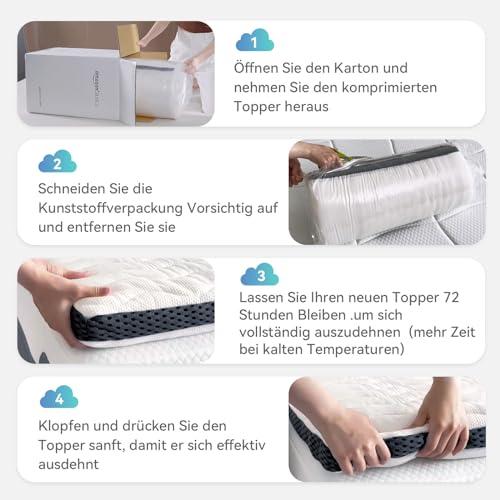 Amazon Basics – Mugav mäluvahuga madratsikate, plüüs, 180 x 200 cm, 7 cm kõrgune, valge – pilt 10