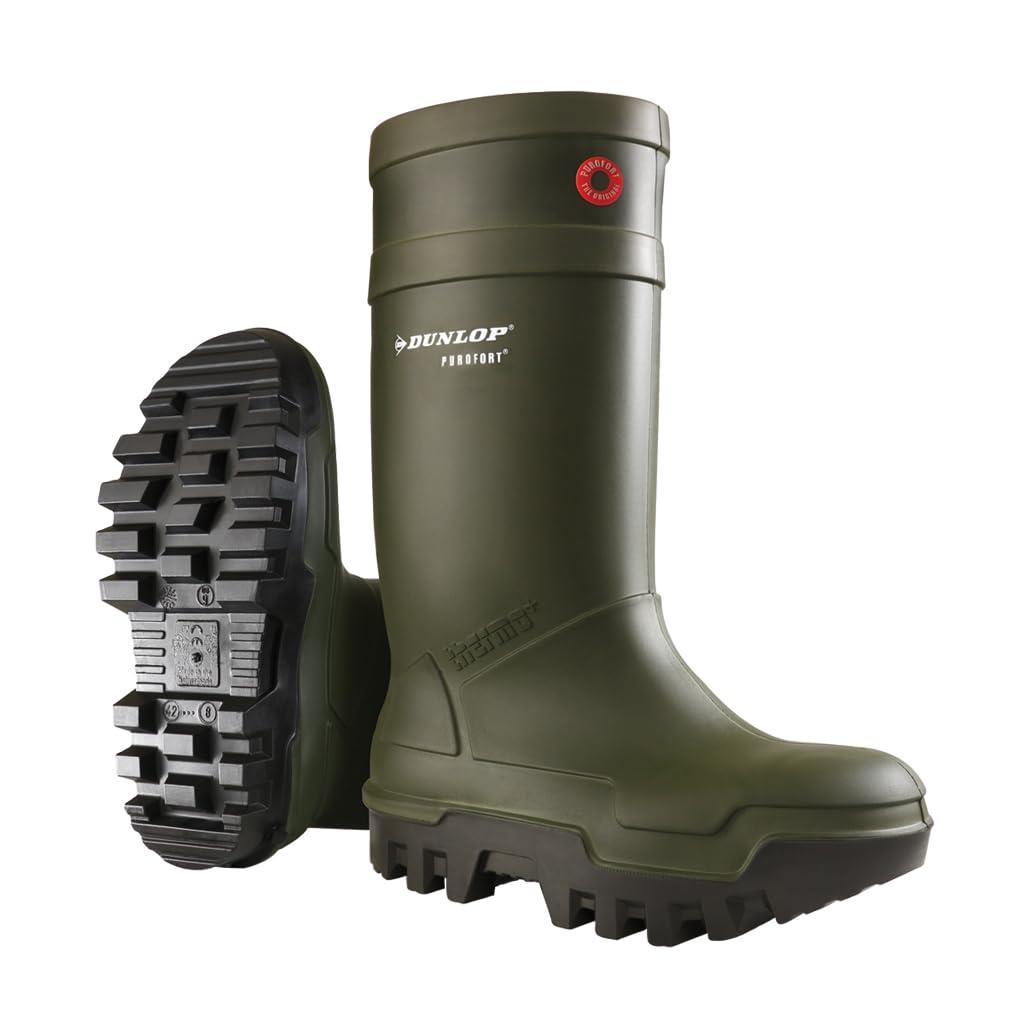 DUNLOP kaitsejalatsid meestele Purofort Thermo+ täisohutusega kummikud, roheline, 44/45 EU