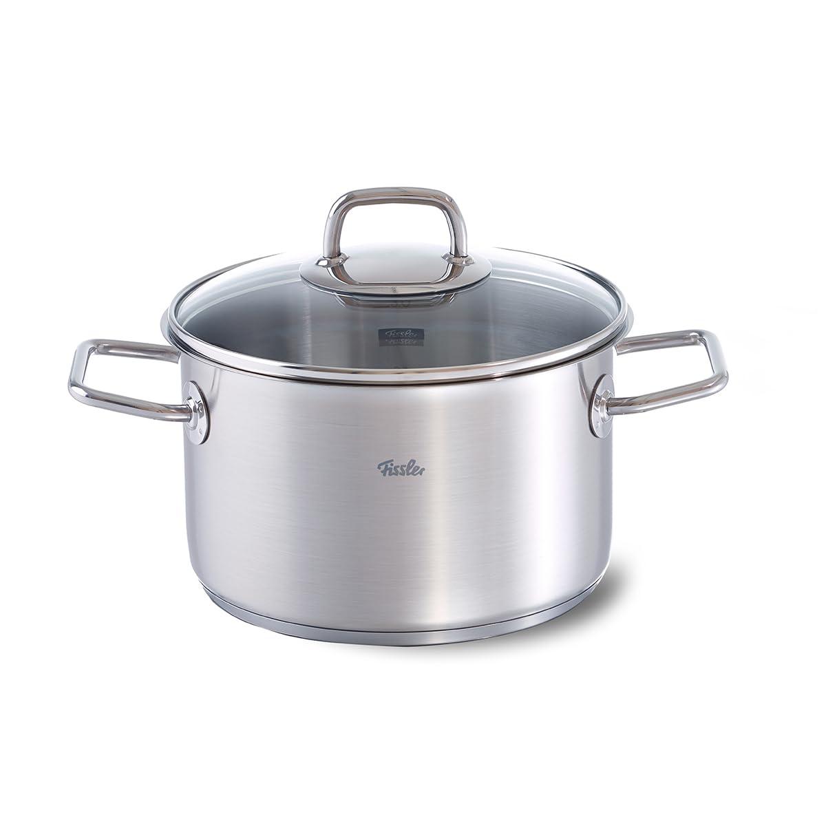 Fissler Viseo roostevabast terasest pott (3,6 L – Ø 20 cm) klaaskaanega, sisemise mõõteskaalaga, valamise äärega, induktsioonipliidile sobiv, energiasäästlik, kõikidele pliiditüüpidele