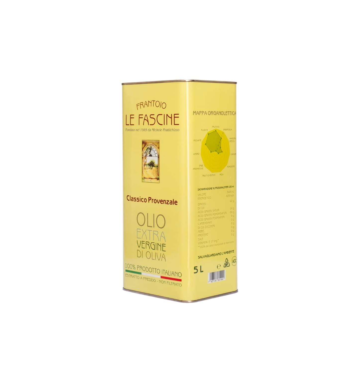 Le Fascine 100% itaalia Puglia ekstra neitsioliiviõli Provence'i oliividest (5-liitrine kanister)