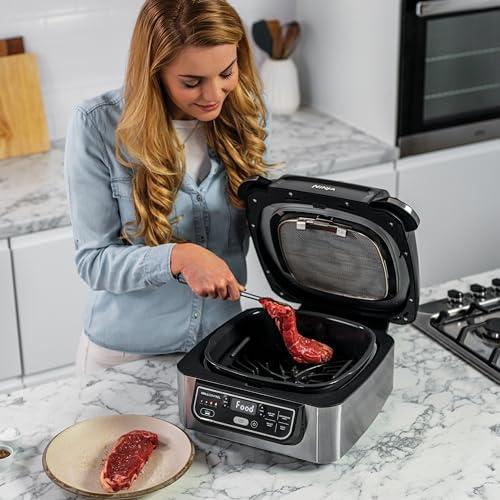 Ninja Foodi Grill & Airfryer, 5,7L kuumaõhufritüür, Air Fryer, nõudepesumasinas pestavad osad, 5-in-1, Must/Hõbedane AG301EU – pilt 7