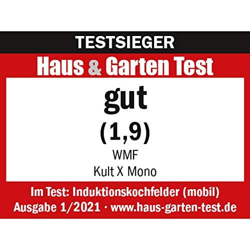 WMF Kult X mobiilne induktsioonpliit, kuni 28 cm, 1 keeduväli, 8 astet, poti tuvastus, puutetundlik ekraan, klaaskeraamika, taimer, 2100 W – pilt 9