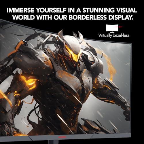 KOORUI 27-tolline mängumonitor, 1800R kumer ekraan, 2560×1440 (QHD), 144 Hz, 1 ms, DCI-P3 85%, üliõhuke raam, kallutatav, HDMI/DP tugi – pilt 8