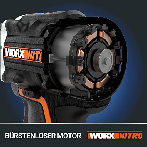 WORX NITRO WX352 Aku Löökpuurtrell Komplekt 20V – harjadeta mootor – kruvimiseks, puurimiseks ja löökpuurimiseks – 60Nm – 2-käiguline käigukast & LED-valgus – sisaldab 2x20V 2Ah akusid & 2A kiirlaadijat – pilt 8