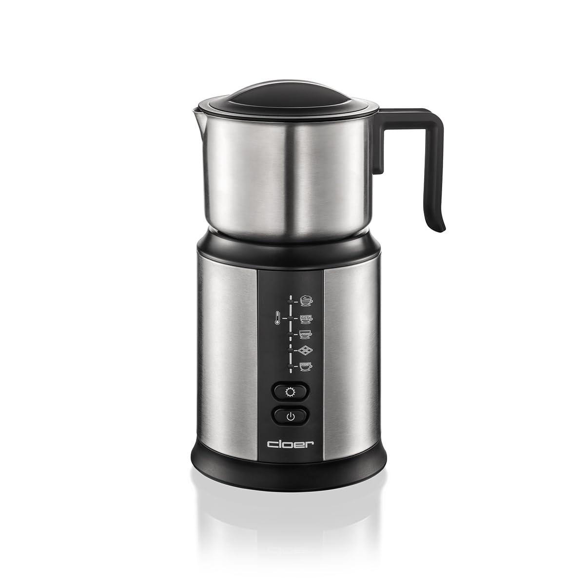 Cloer 7789 induktsioonpiimavahusti, 600ml piimavaht 450ml piimast, 500ml kuuma šokolaadi, 800ml anum, magnetiline vahustamispool, roostevabast terasest kann, nõudepesumasinas pestav – detailne vaade