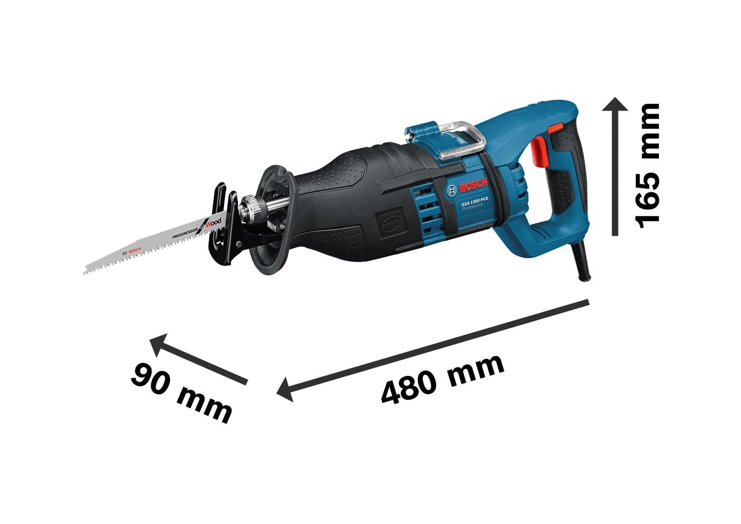 Bosch Professional tiigersaag GSA 1300 PCE (1 300 W, lõikesügavus kuni 230 mm, SDS ja Constant Electronic süsteemiga, 2 saetera (puit/metall), kohvriga) – detailne vaade