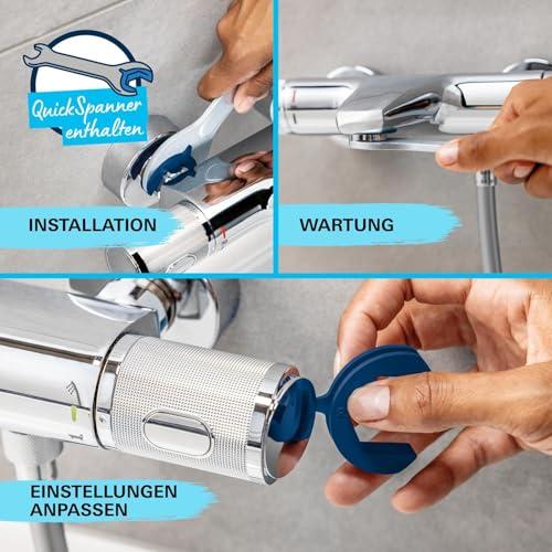GROHE Vitalio 250 – Veesäästlik dušisüsteem – 8 l/min (2 pihustusrežiimi, pööratav peadušivarre, 38°C ohutuslukk, katlakivivastane süsteem), kandiline, kroom, 26696001 – pilt 10