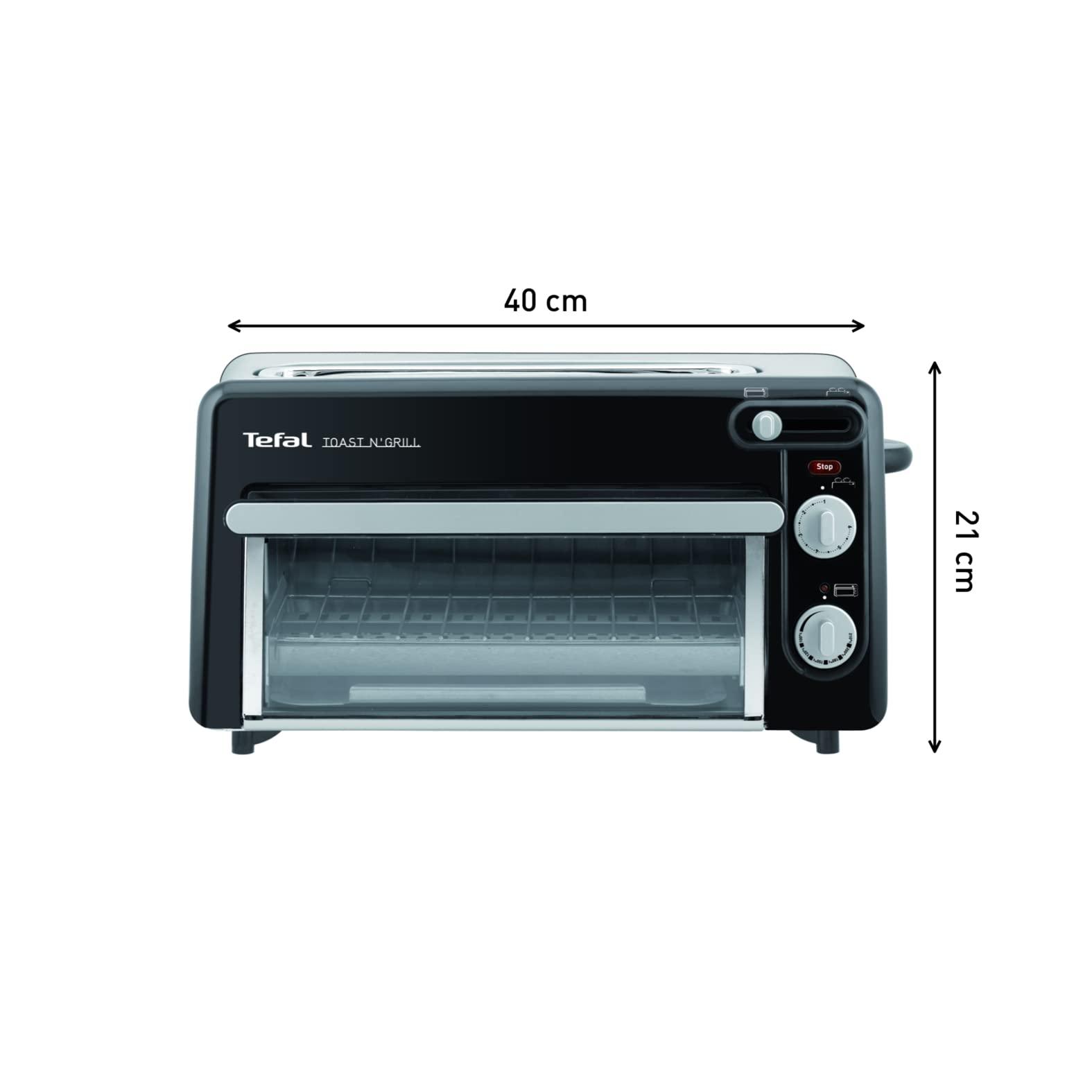 Tefal Toast n’ Grill TL6008, 2-in-1 röster ja mini-ahi, väga energiatõhus ja kiire, 1300 W, 43,5 x 28,5 x 22,5 cm, must/alumiinium matt, 220-240V, 50-60Hz – pilt 7