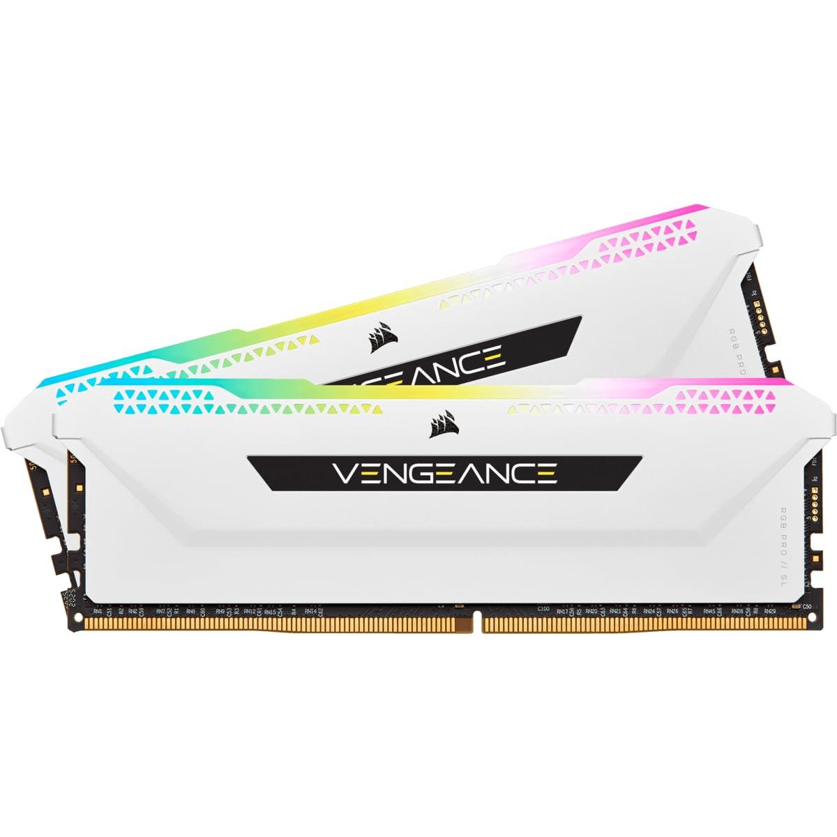 Corsair VENGEANCE RGB PRO SL 32GB (2x16GB) DDR4 3600 (PC4-28800) C18 1.35V Lauaarvuti Mälu – Valge