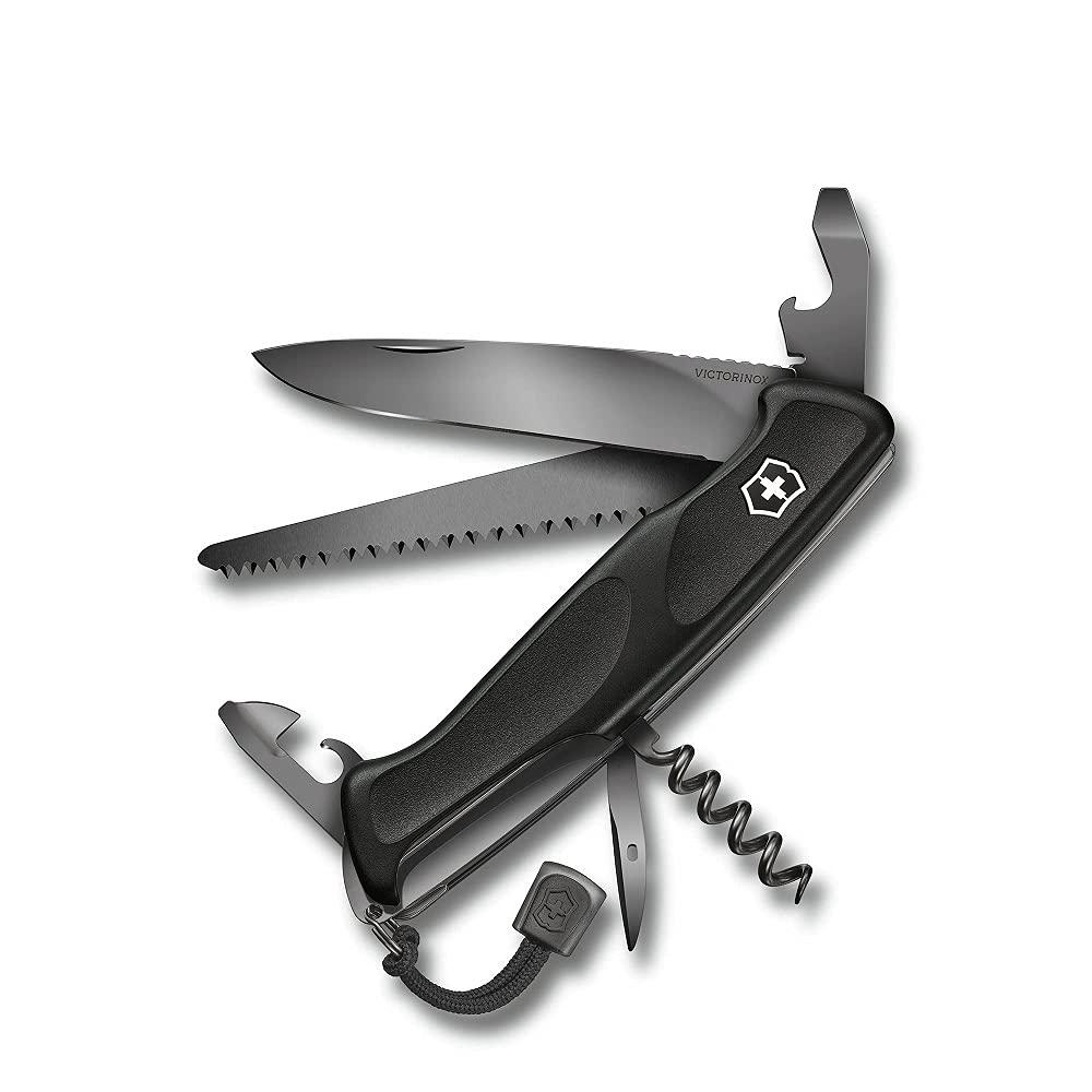 Victorinox Šveitsi Taskunuga Ranger 55 Onyx Black, Multitööriist, 13 Funktsiooni, Lukustuv Tera, Must