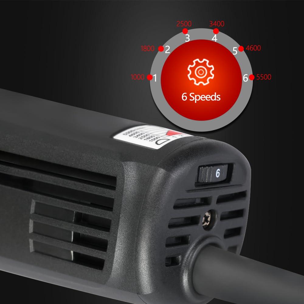 Mini poleermasin, SPTA 780W poleerija 6 muutuv kiirus, külgkäepide, 25/50/80mm poleerimispadjad/villaketas/lihvpaber, auto ja mööbli poleerimiseks – HROMPS3AC – pilt 7