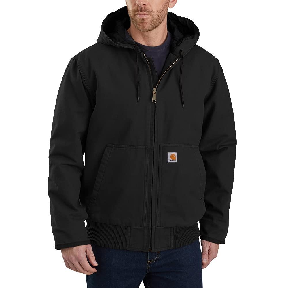 Carhartt meeste lai lõdvestunud isolatsiooniga vabaajajakk, pestud purjeriie, must, L