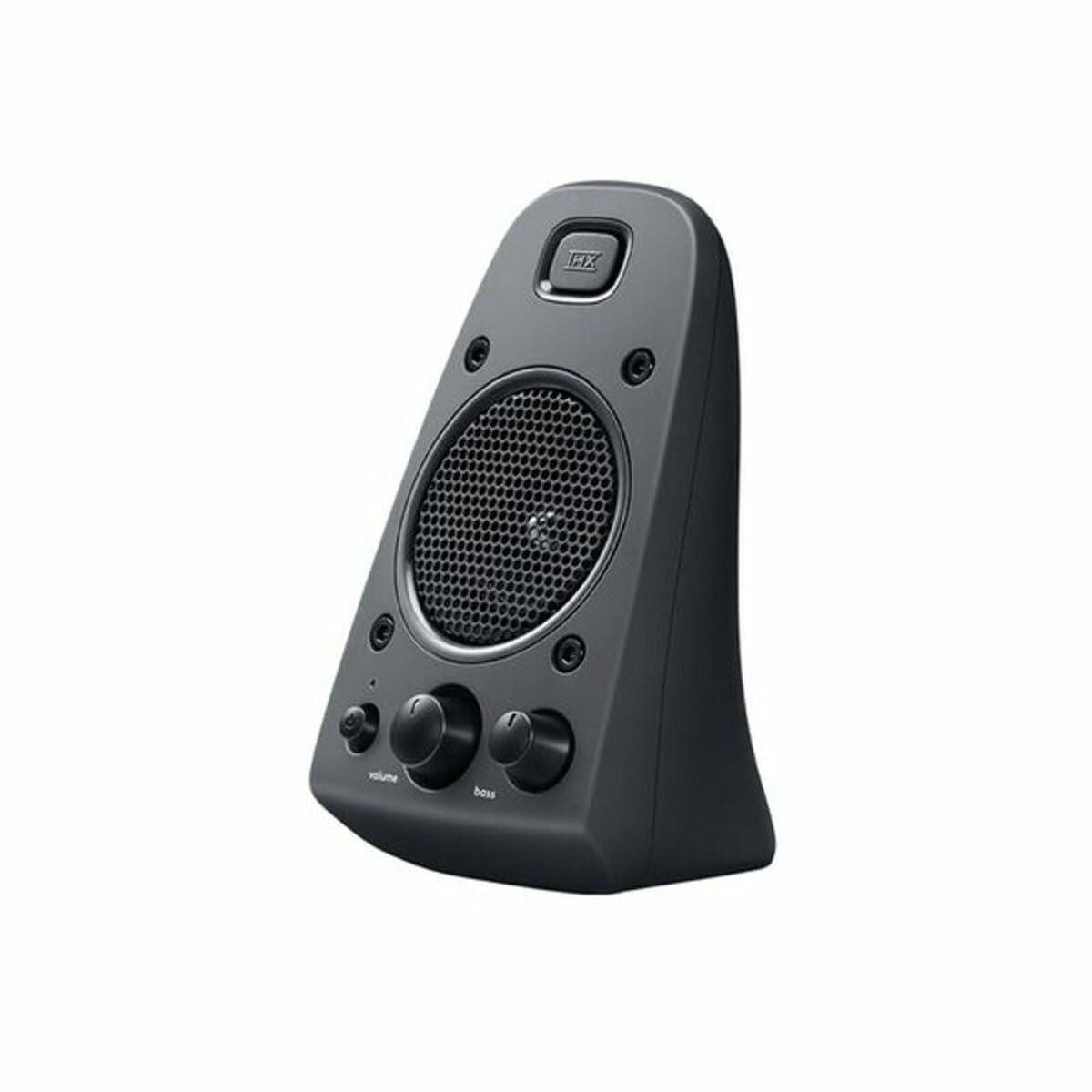 Logitech Z625 2.1 Kõlarisüsteem Subwooferiga, THX-sertifikaat, 400 W tippvõimsus, 3,5 mm sisend, RCA & Optiline Sisend, EL pistik, PC/TV/Tablet/PS4/Xbox/Wii – Must – pakend ja tarvikud