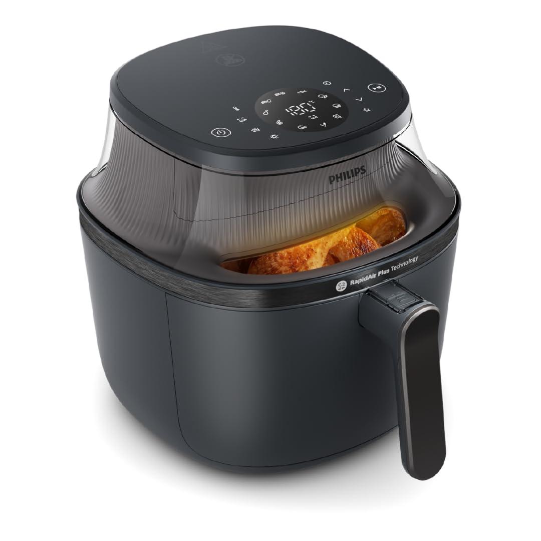 Philips Airfryer 3000 seeria 7,2L, vaateaken, 16-in-1 küpsetusfunktsioonid, RapidAir Plus tehnoloogia, rasva eemaldamine, HomeID retseptiäpp, lihtne puhastamine (NA340/00)