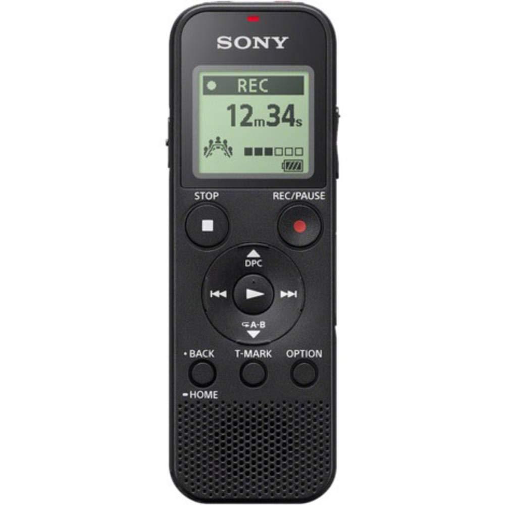 Sony ICD-PX370 Digitaalne mono hääl-salvesti integreeritud USB-ga (Diktofon, MP3 salvestus, 57 tundi salvestusaega, 4GB mälu, Optimized Voice Rec vähendab taustamüra) must – pakend ja tarvikud