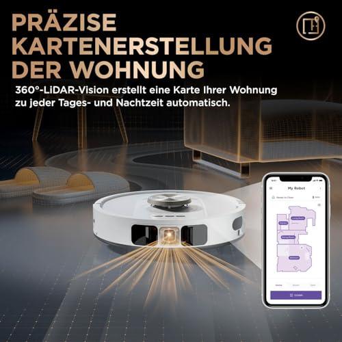Shark PowerDetect 2-in-1 Tolmu- ja Pühkimisrobot, NeverTouch Pro 60 Päeva, Ise-Tühjendamine, Vee Täitmine ja Puhastus, 3D- & LiDAR-Navigatsioon, NeverStuck Takistuste Vältimine, Valge, AV2800ZEEUWH – pilt 10