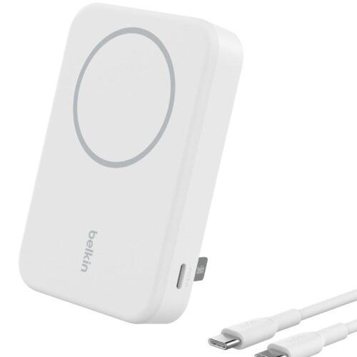 Belkin BoostCharge Pro juhtmevaba akupank 10 000 mAh Qi2 ja MagSafe ühilduvusega – integreeritud alusega kaasaskantav laadija iPhone 16
