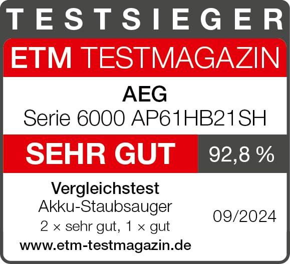 AEG AP61HB21SH 900 402 356, juhtmeta tolmuimeja, valge, täiskomplekt, 255 W, 500 ml, 79 dB – pilt 19
