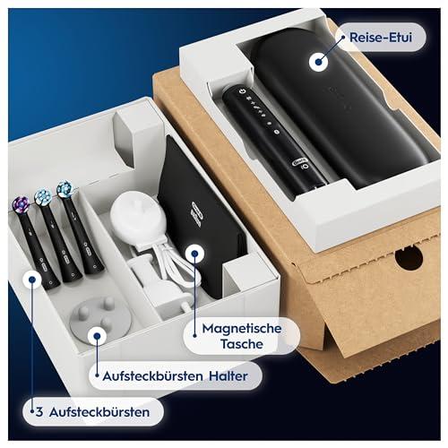 Oral-B iO Series 5 Plus Edition Elektriline Hambahari, 3 vahetatavat harjapead, valgendav efekt, reisikarp, 5 puhastusrežiimi, disainitud Braun poolt, kingitus mehele/naisele, matt must – pilt 9