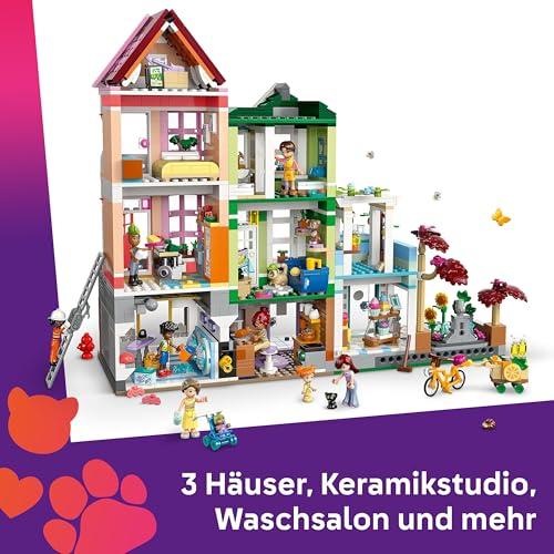 LEGO Friends Heartlake City elamu- ja ostutänav, ehituskomplekt rollimängudeks 9 tegelaskujuga (sh 7 minifiguuri) ja 3 kassiga, kingitus tüdrukutele ja teismelistele, mängumaja 42670 – lisavaade