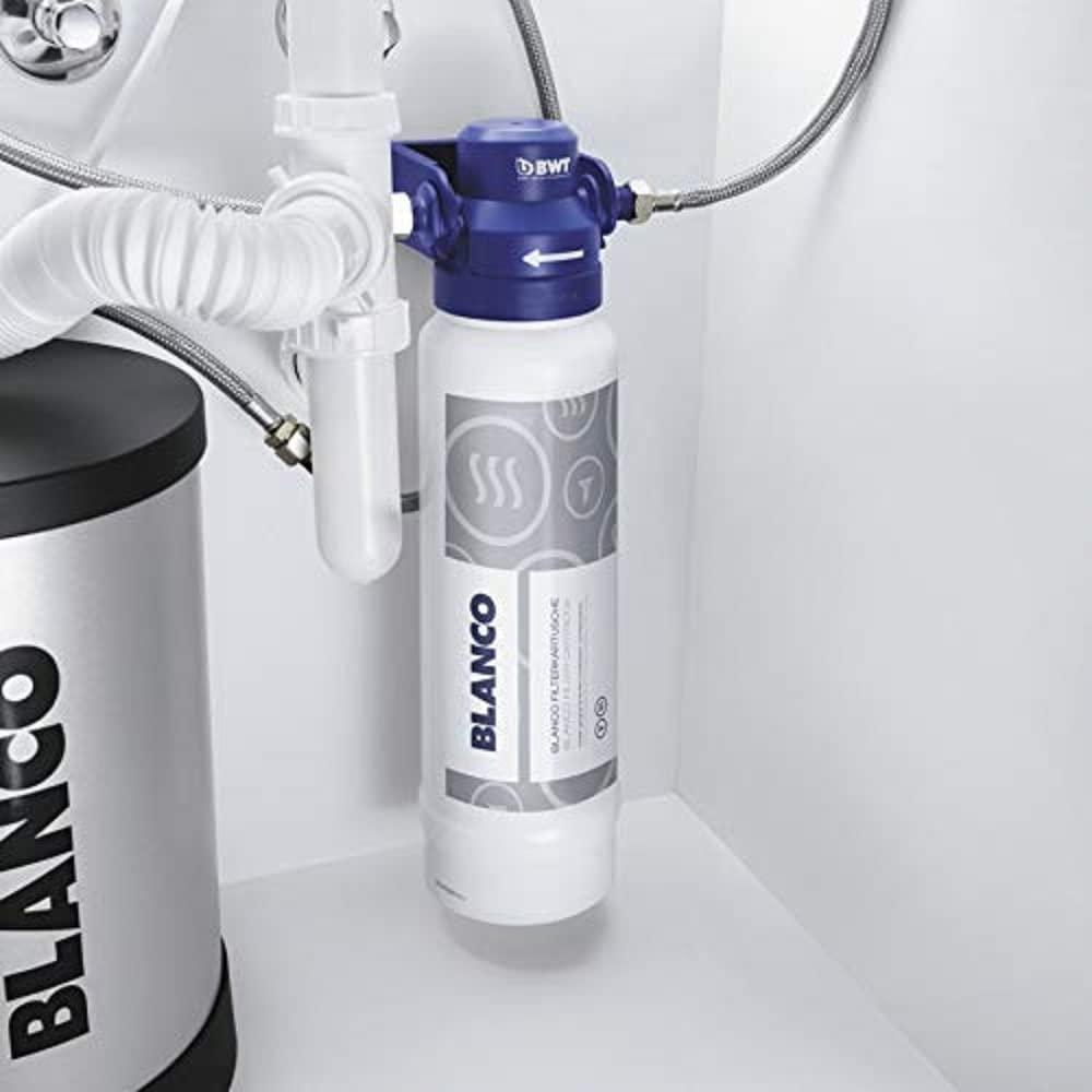 BLANCO Drink Filter Soft L | Vähem katlakivi. Parem maitse | Sobib: Fontas II, drink.filter, drink.hot | Katlakivi eemaldav filtrikassett | Optimeerib joogivett | Filtrimaht: 1800 liitrit 12 °dTH juures – kasutusnäide