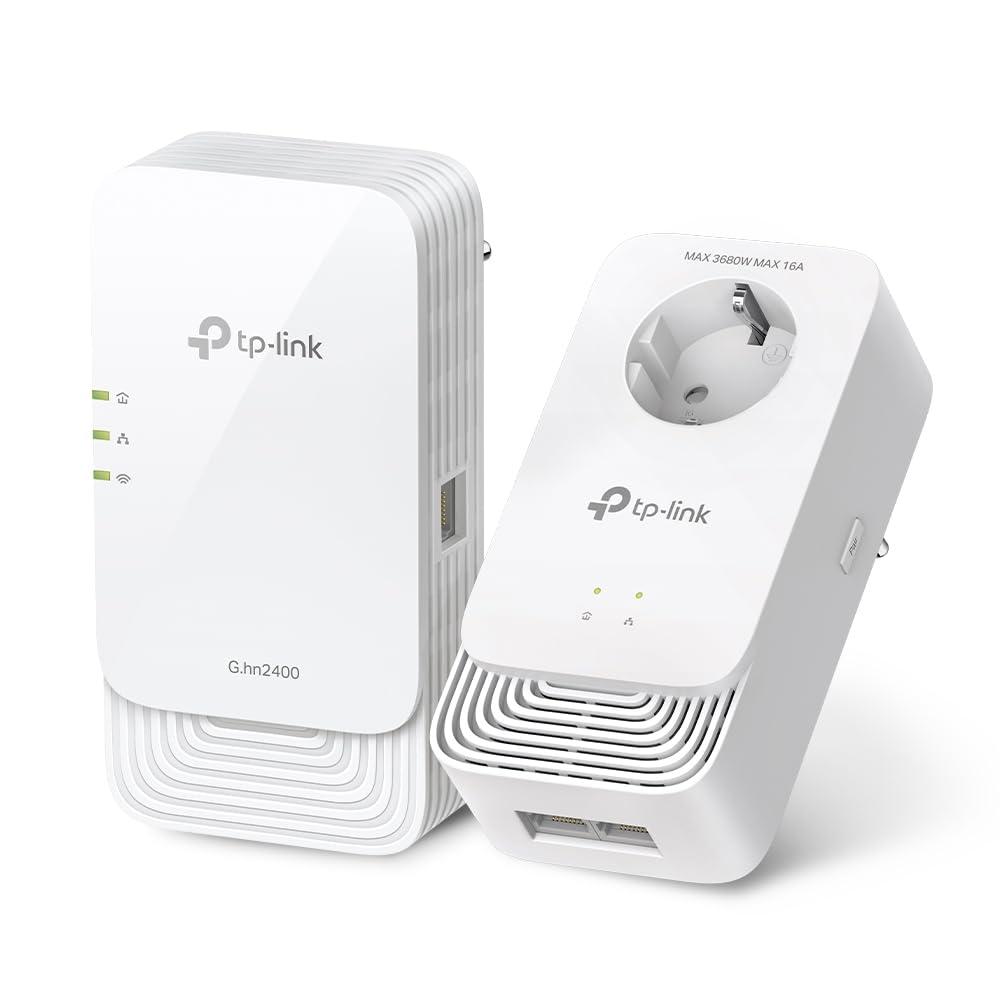 TP-Link PGW2440 KIT WLAN Powerline G.hn2400, AX1800 Wi-Fi 6, kuni 1428 Mbps Powerline’i kaudu, Gigabit Ethernet, lisapistik, Plug & Play, ei ühildu HomePlug AV/AV2-ga