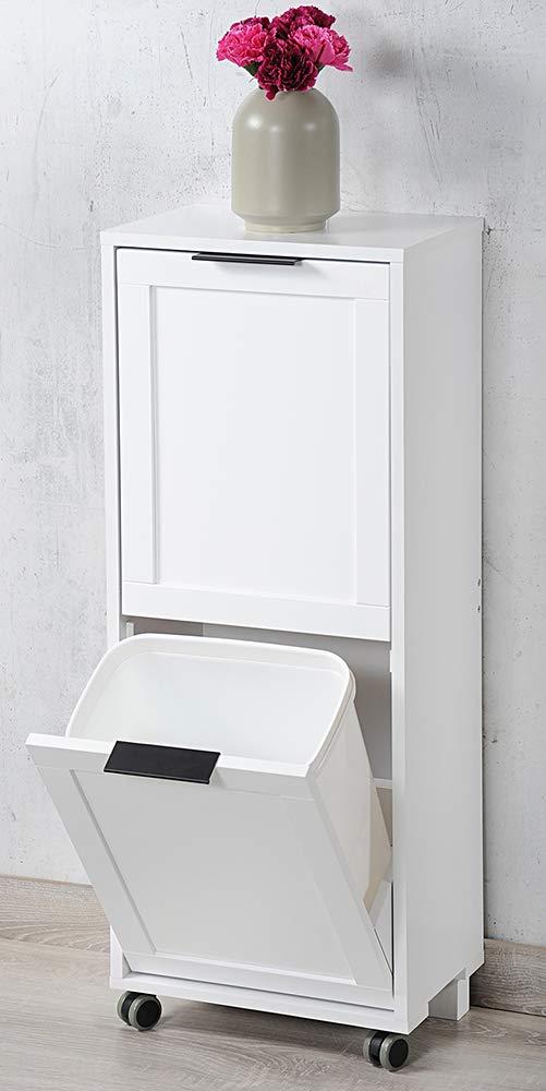 Kesper | Universaalkapp prügisorteerimissüsteemiga, materjal: kiudplaat, mõõtmed: 36 x 24 x 94 cm, värv: valge | 25530 13 – detailne vaade