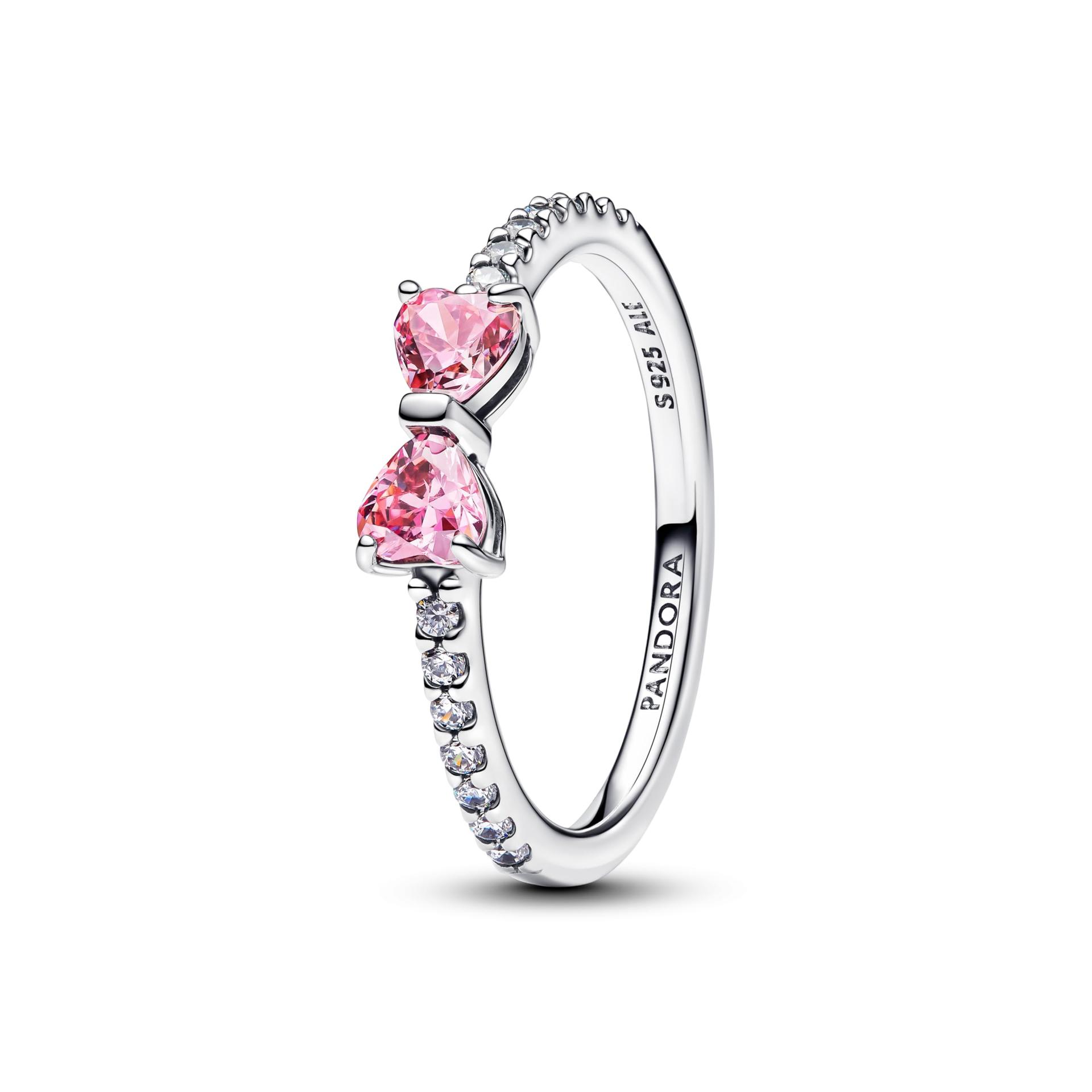 PANDORA Timeless Sädelev Roosakas Lipsu Sõrmus Sterling Hõbedast Tsirkoonidega, Suurus: 52, 193510C01-52