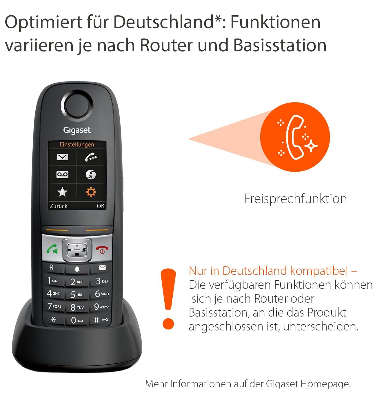Gigaset E630 – Vastupidav juhtmeta DECT-telefon – Töökodade mobiiltelefon – löögikindel, tolmukindel ja veekindel (IP65) – vibratsioonihäire – helitugevuse reguleerimine, must [Saksa versioon] – detailne vaade