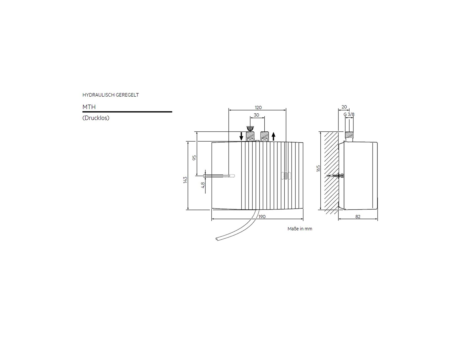 AEG hüdrauliline väike vooluboiler MTH 350 ainult kätepesu kraanikausile, 3,5 kW, pistikühendusega, survevaba, VDE sertifitseeritud, 189554 – pilt 8