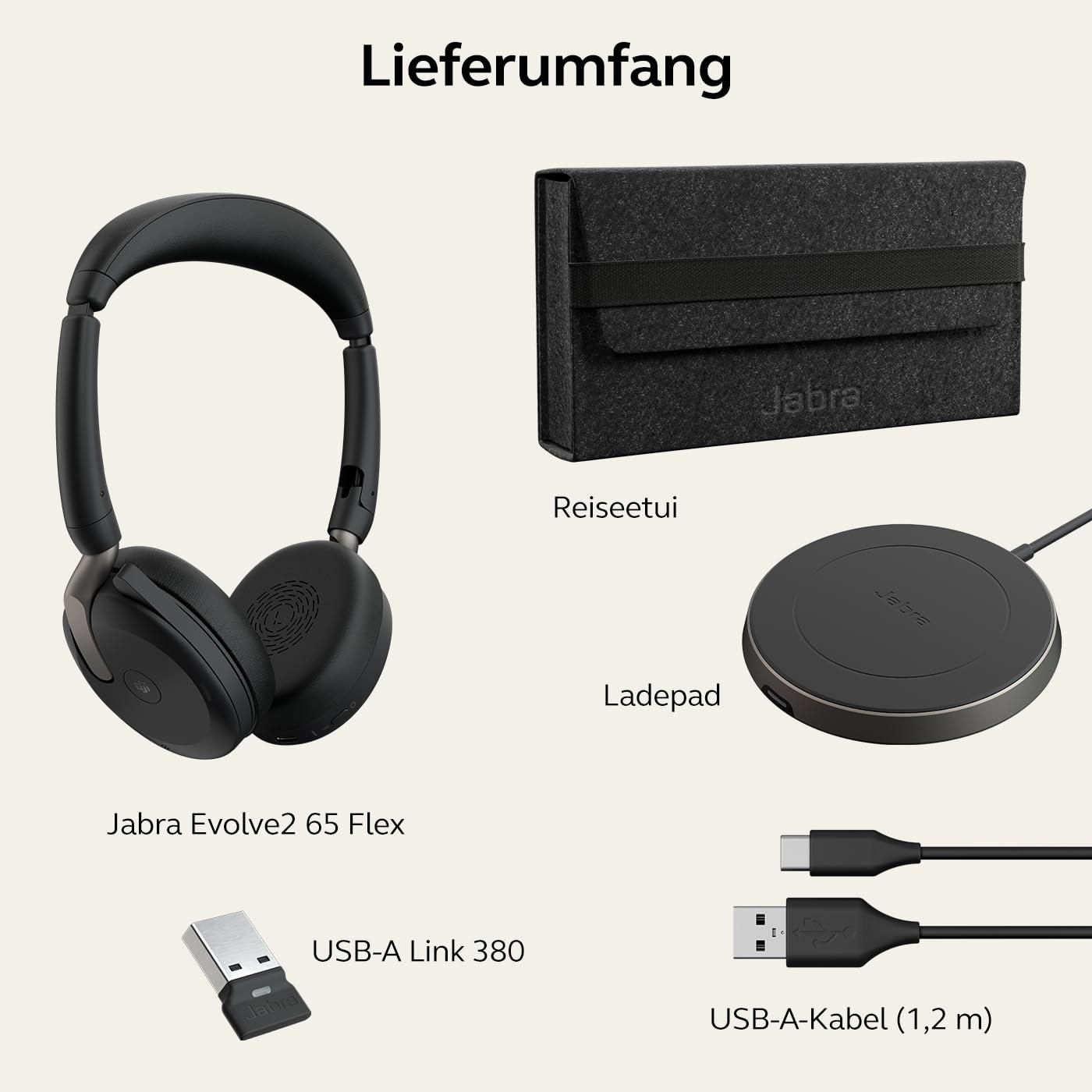 Jabra Evolve2 65 Flex – Juhtmevaba stereo Bluetooth-peakomplekt mürasummutava Jabra ClearVoice tehnoloogiaga ja hübriidse ANC-ga – Ühildub juhtivate UC-platvormidega – Must – pilt 9