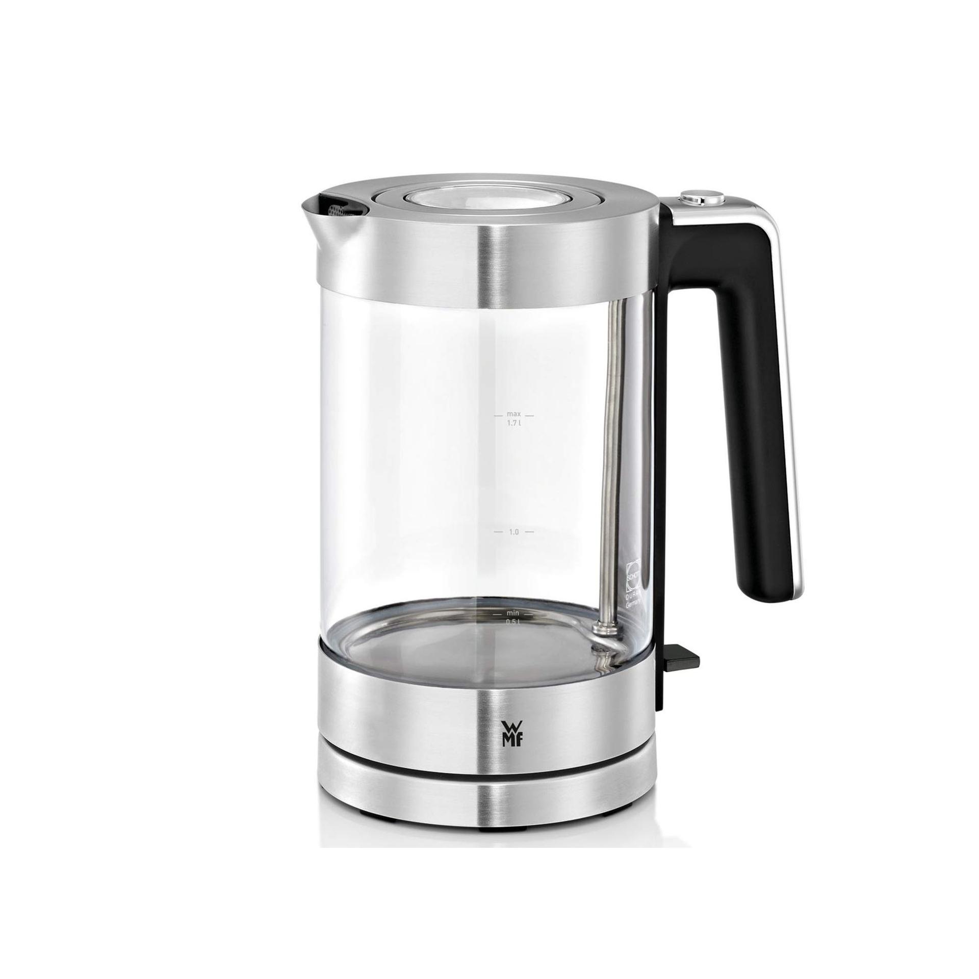 WMF Lono klaasist veekeetja 1,7 l, lubjafiltriga juhtmevaba klaasveekeetja, 3000 W, roostevaba teras, matt