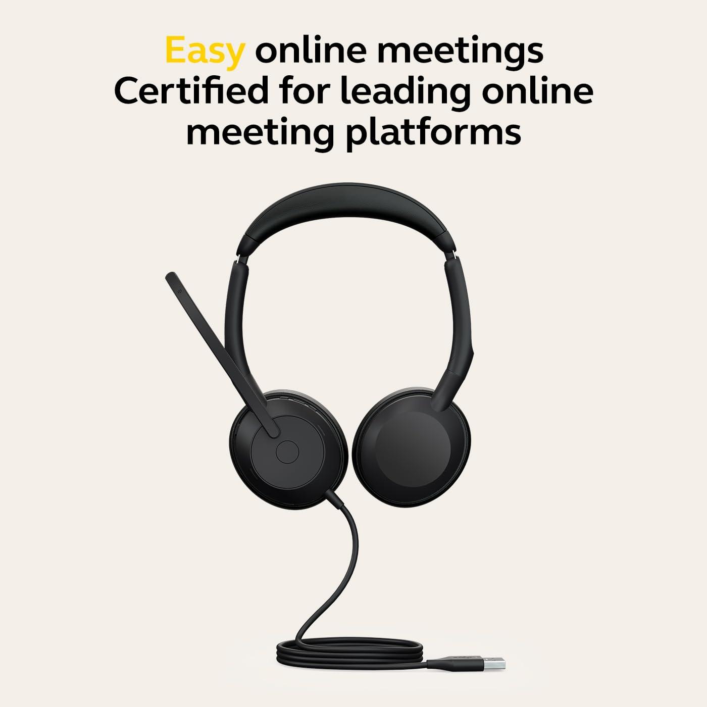 Jabra Evolve2 50 – Juhtmega stereo peakomplekt Air Comfort – Mikrofonid aktiivse mürasummutusega (ANC) – MS Teamsi sertifikaat, ühilduv ka teiste platvormidega – Must – pilt 7