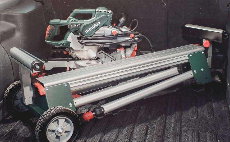 Metabo Kappsaha Alus KSU 401 – 168-400 cm, 250 kg kandevõime, masinakinnitused ja töödetaili toed, kokkuklapitav, kõrguse reguleeritav, mobiilne – Vastupidav ja mitmekülgne sae lisatarvik – pilt 6