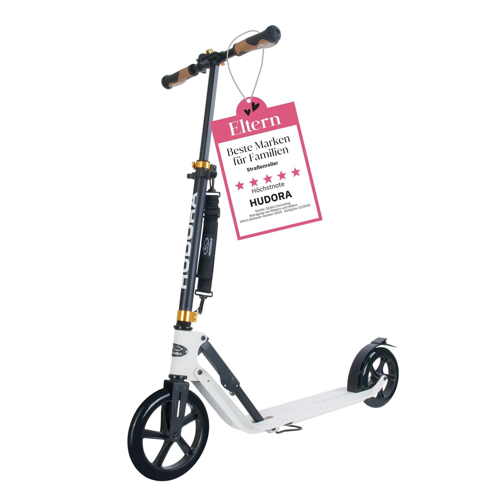HUDORA BigWheel Style 230 Tõukeratas – Stabiilne alumiiniumist roller suure astmelauaga – Kõrguse reguleeritav ja kokkuklapitav linnatõukeratas kuni 120 kg – Tõukeratas noortele ja täiskasvanutele