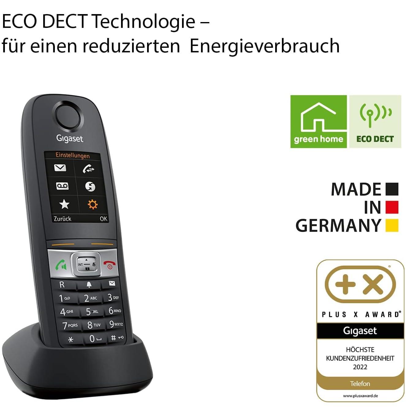 Gigaset E630 – Vastupidav juhtmeta DECT-telefon – Töökodade mobiiltelefon – löögikindel, tolmukindel ja veekindel (IP65) – vibratsioonihäire – helitugevuse reguleerimine, must [Saksa versioon] – lisavaade