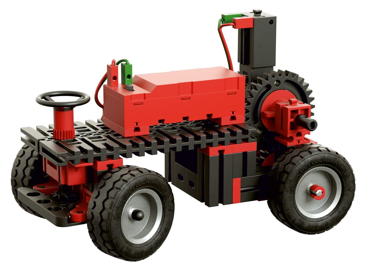 fischertechnik 536622 ADVANCED Mechanic & Static 2 – Ehituskomplekt lastele alates 9. eluaastast, 30 mudelit, mootoriga, tehnilise mõistmise arendamiseks, punane – pakend ja tarvikud
