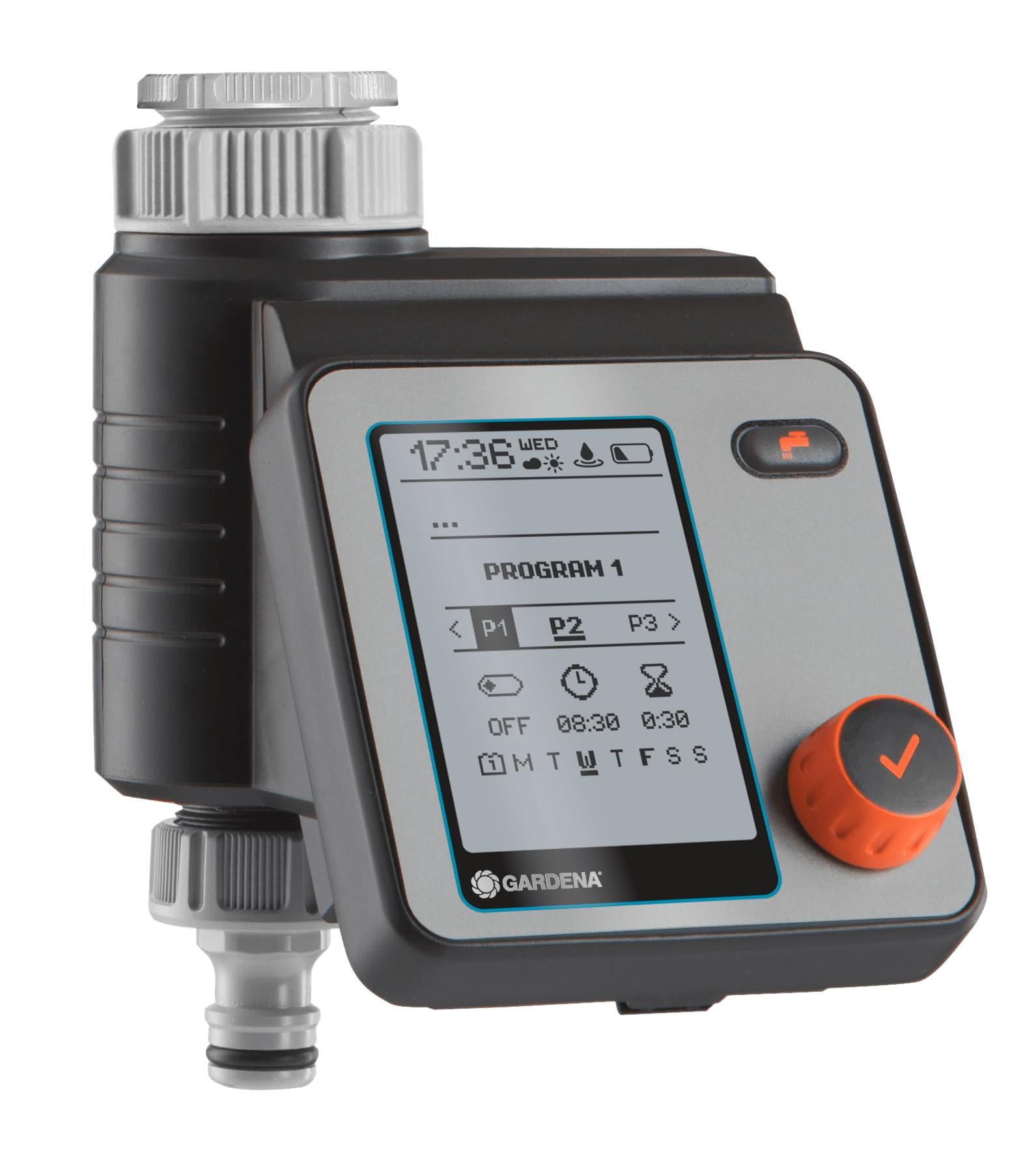 Gardena Master Kastmiskontroller: Automaatne ja ajasäästlik kastmine, 6 ajakava, LCD-ekraan, Water Now funktsioon, Safe-Stop (1892-20) – pakend ja tarvikud