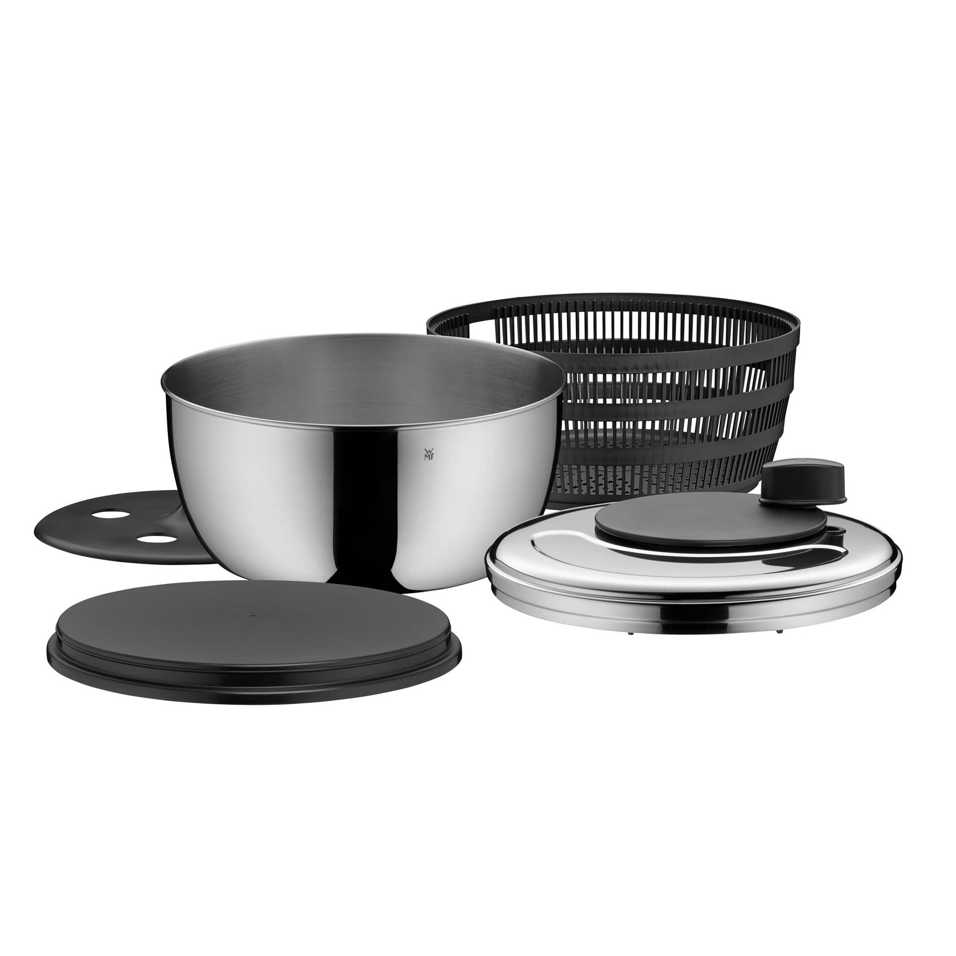 WMF Gourmet salatitsentrifuug 25,4 cm, Cromargan roostevaba teras, plastikust sõel, nõudepesumasinas pestav – pilt 6