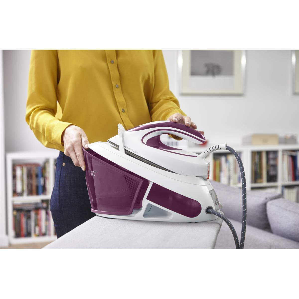 Tefal Express Anti-Kalk aurutriikimissüsteem, 2800 W, 6,5-barine surve, katlakivikollektsioon, optimaalne auru- ja temperatuurikombinatsioon, automaatne väljalülitus, 1,8 L veepaak, valge/lilla, SV8054 – pilt 8