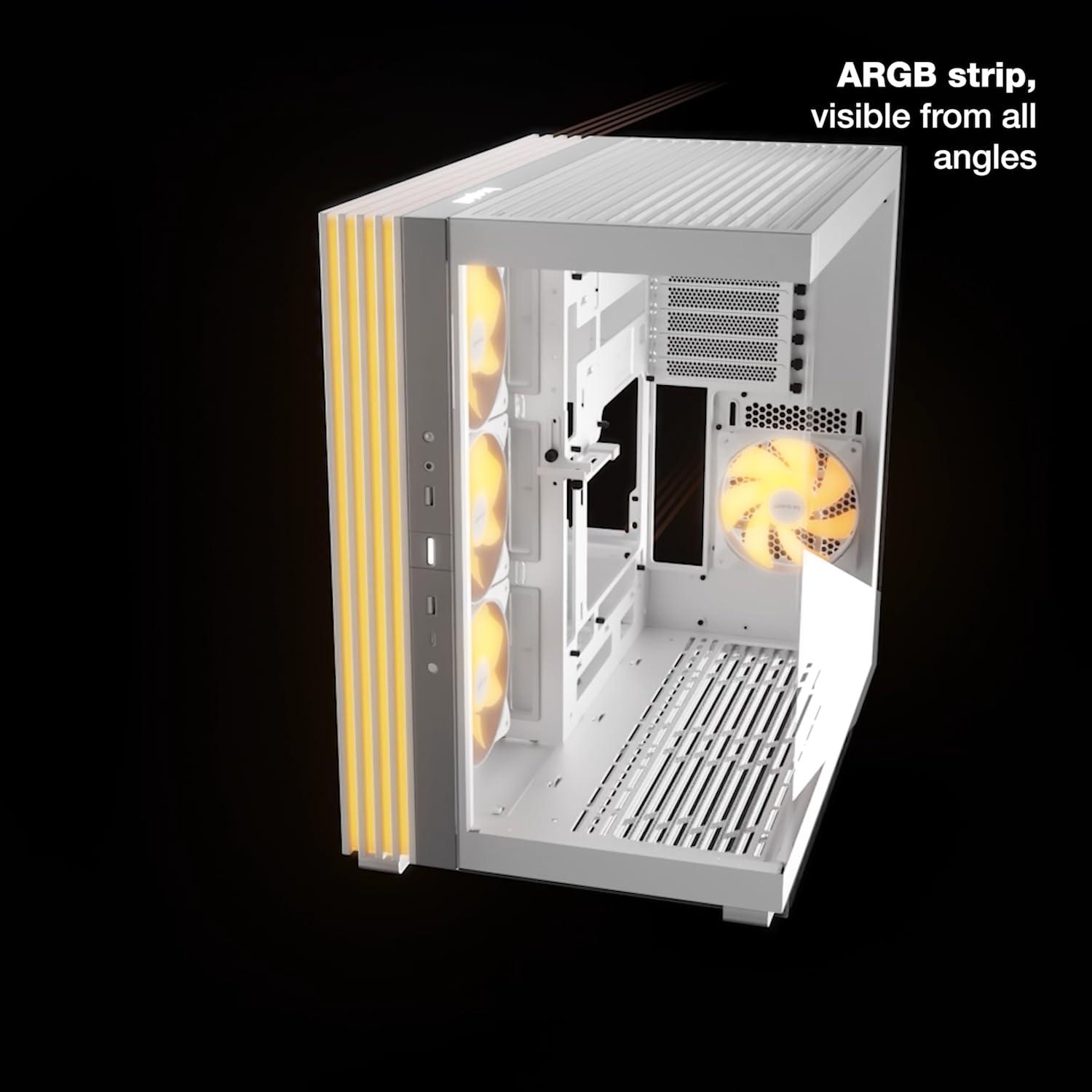 be quiet! Light Base 600 DX Black PC-korpus, panoraamvaade, Show Case, kahe kambriga disain, massiivne ARGB LED-riba, ümberpööratav ja horisontaalselt kasutatav, Backside Connector Design – pakend ja tarvikud