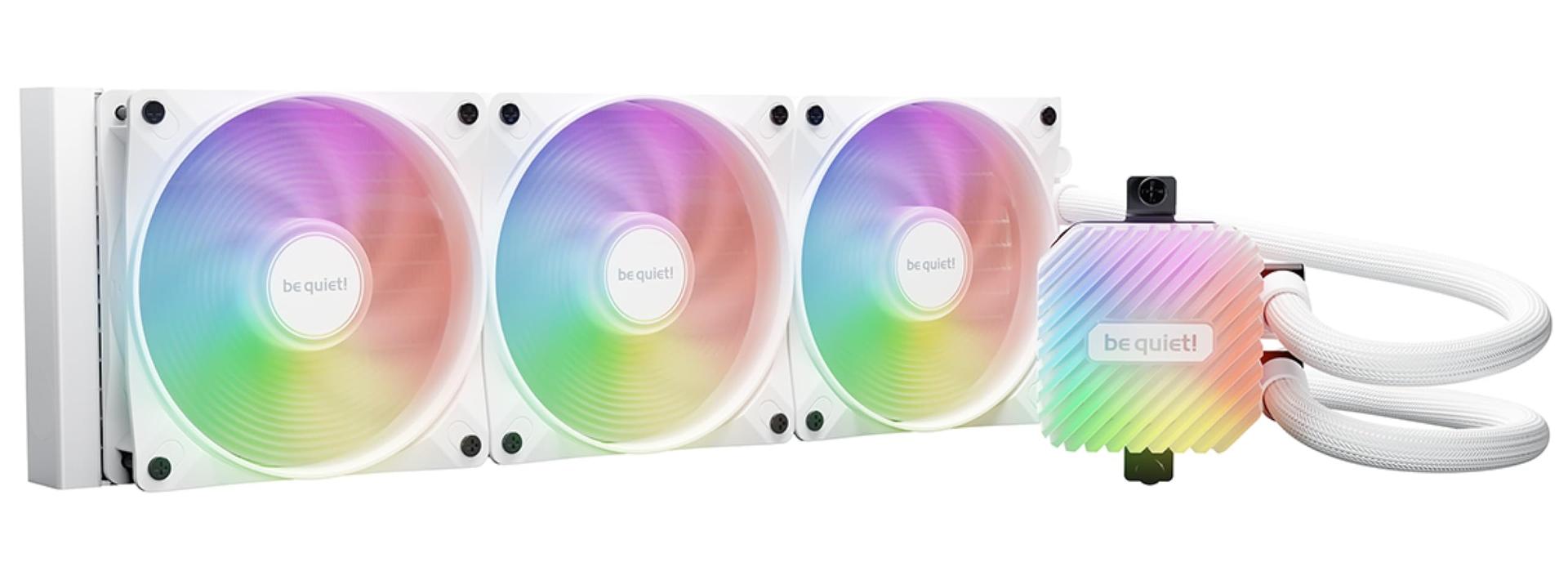 be quiet! Light Loop 360mm White vesijahutus suure jõudlusega süsteemidele, 3x Light Wings LX 120mm PWM ARGB ventilaatorid, stiilne ARGB jahutusplokk, ARGB-PWM jaotur, äärmiselt kõrge jahutusvõime