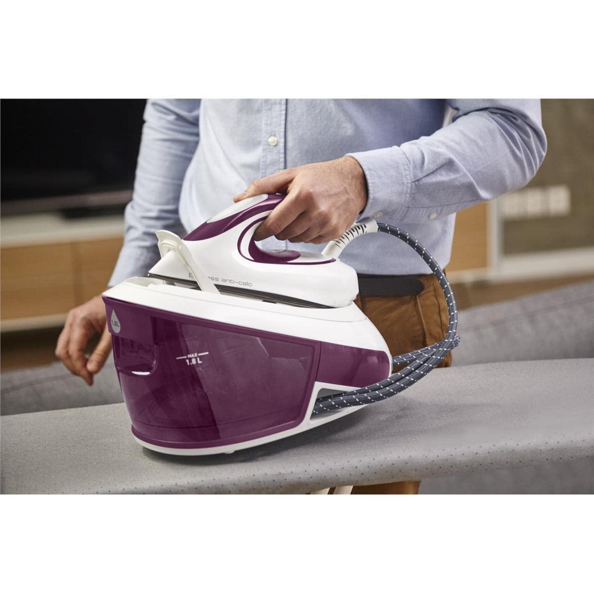 Tefal Express Anti-Kalk aurutriikimissüsteem, 2800 W, 6,5-barine surve, katlakivikollektsioon, optimaalne auru- ja temperatuurikombinatsioon, automaatne väljalülitus, 1,8 L veepaak, valge/lilla, SV8054 – pilt 10