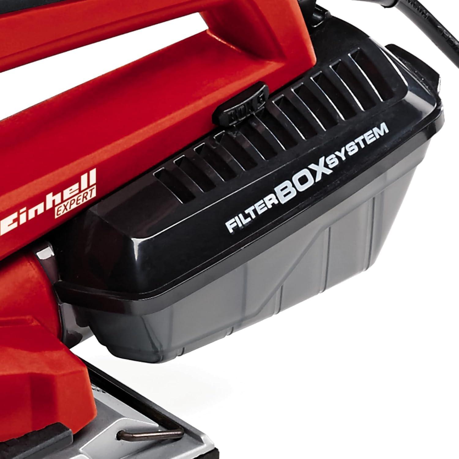 Einhell Schwingschleifer TE-OS 2520 E (250 W, 115×230 mm, kiirusereguleerimine, tolmuimeja adapter, takjakinnitus, lihvpaber P120, kohver) – kasutusnäide