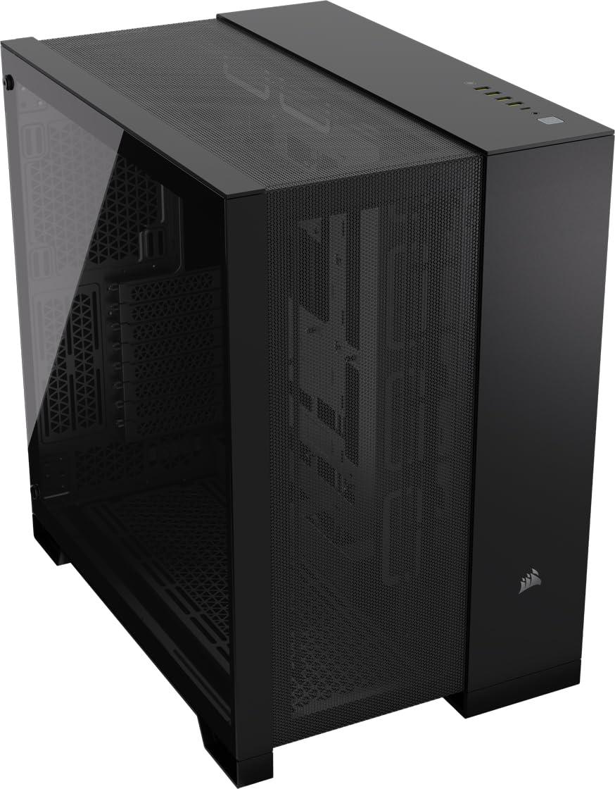 CORSAIR 6500D Airflow Mid-Tower ATX arvutikorpus - Ilma ventilaatorita - Kahekambriline disain - Suur jahutuspaindlikkus - Ühildub ümberpööratud ühendusega emaplaatidega - Must