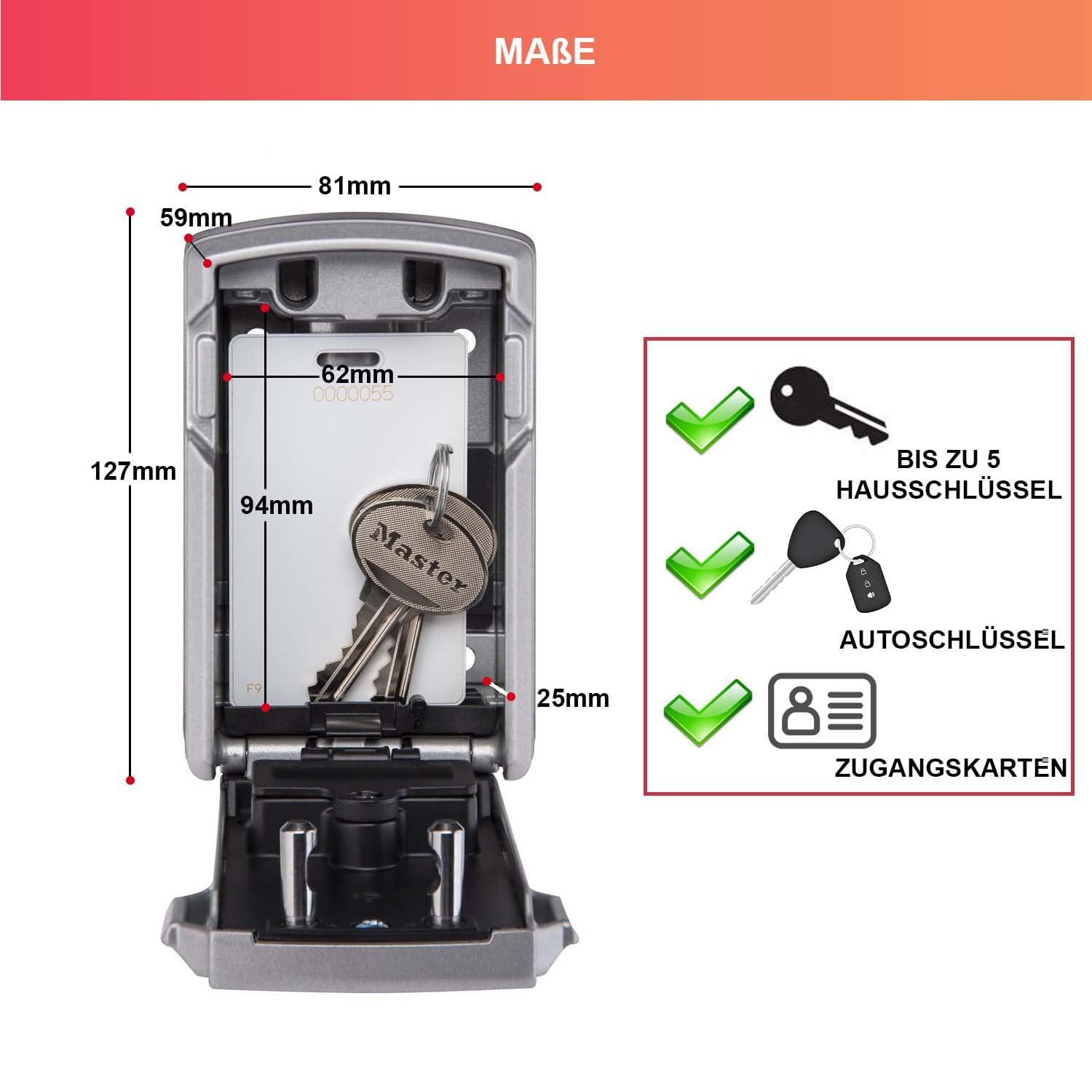 Master Lock nutikas ühendatud võtmetresor, sõjaväestandardiga krüpteerimine, välitingimustes, seinakinnitus, Bluetooth või numbrikood, 12,7 x 8,3 x 5,9 cm – pilt 8